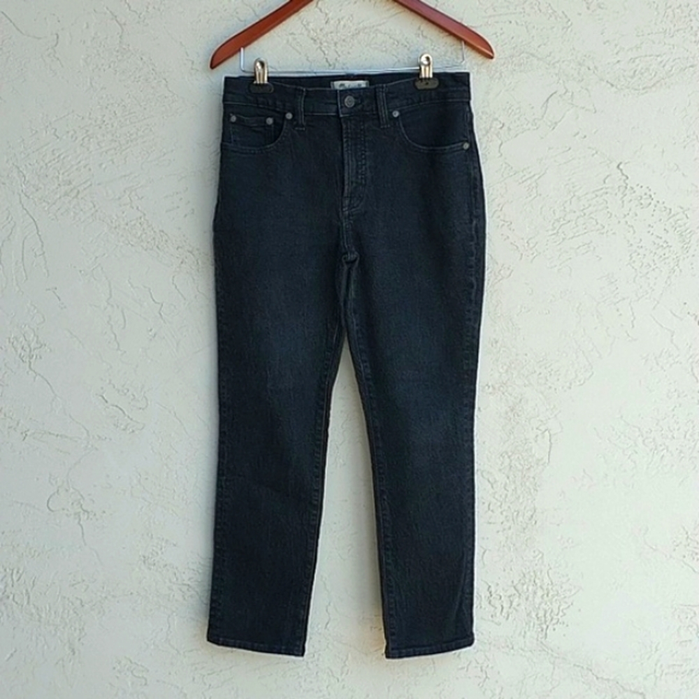 MADEWELL The Mid Rise Perfect Vintage Jeans In Clean Black Wash Size 28